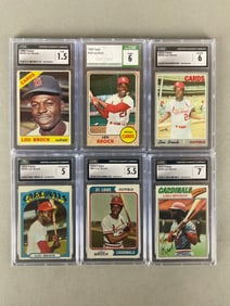 6 - 1966 - 1977 Topps Baseball Lou Brock Graded Cards