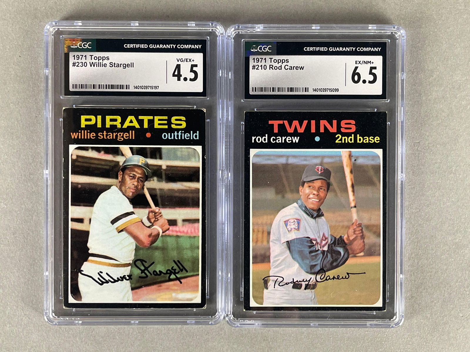 1971 Topps Baseball Willie Stargell and Rod Carew Graded Cards (1 of 2)
