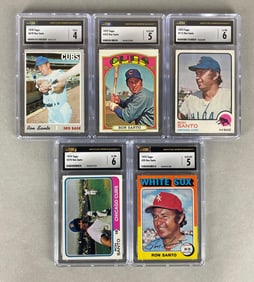 5 - 1970 - 1975 Topps Baseball Ron Santo Graded Cards