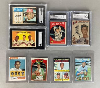 8 - 1954 - 74 Topps Baseball HOFs with Graded