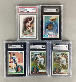 5 - 1980s Topps Baseball Graded Cards with Steve Carlton PSA 10
