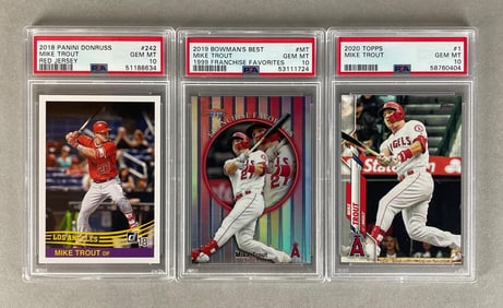 3 - 2018 - 2020 Mike Trout Graded PSA 10s