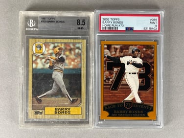 2 - Topps Barry Bonds Graded Cards