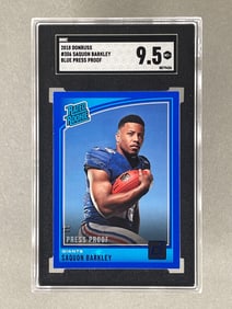 2018 Donruss Saquon Barkley Blue Press Proof #306 SGC 9.5