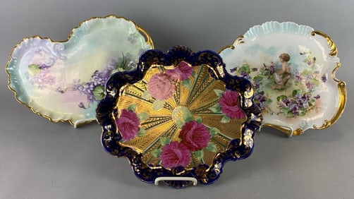 Group of 3 Antique Porcelain Platters