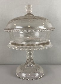 Antique EAPG Covered Compote