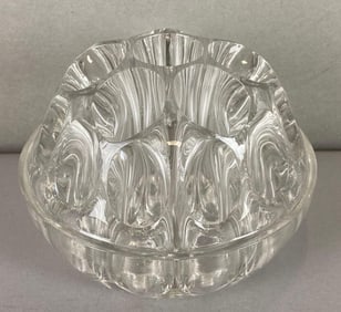 Pressed Clear Glass Flower Frog