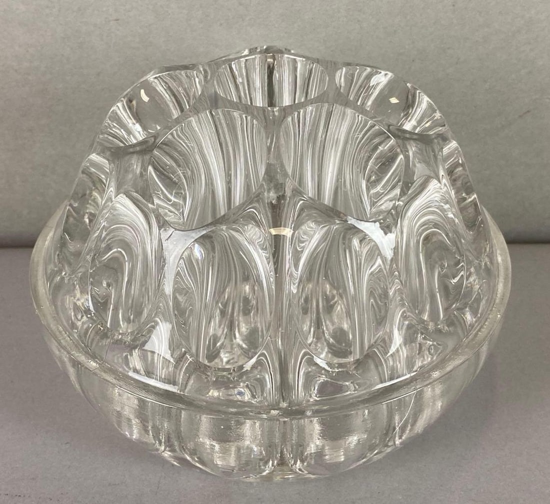 Pressed Clear Glass Flower Frog (1 of 6)