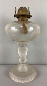 Antique EAPG 3 Face Glass Oil Lamp