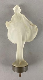 Vintage Pressed Frosted Glass Man Lamp Finial