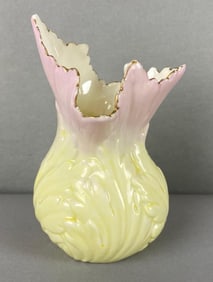 Antique Royal Worcester Ceramic Ruffle Vase