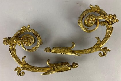Group of 2 Gilt Bronze Curtain Tiebacks