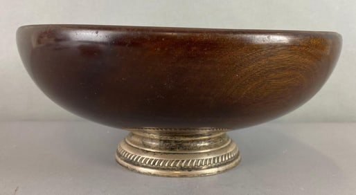 MCM Mahogany and Sterling Silver Salad Bowl