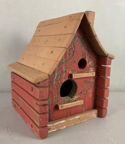 Primitive Painted Wood Bird House