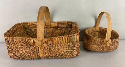 Group of 2 Hand Woven Baskets