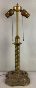 Antique Ornate Brass Table Lamp