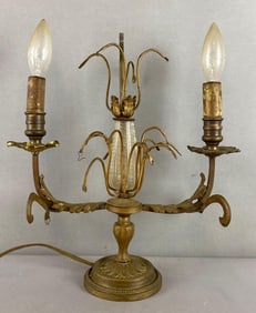 Antique Ornate Brass Table Lamp