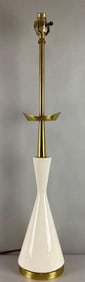 Vintage Mid Century Modern Ceramic and Brass Table Lamp