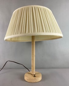 Leather and Metal Table Lamp with Shade
