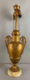 Antique Ornate Brass Table Lamp on Granite Base