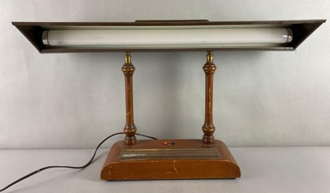 Vitnage Adjustable Metal and Wood Desk Lamp