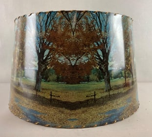 Vintage Countryside Scenic Plastic Lamp Shade