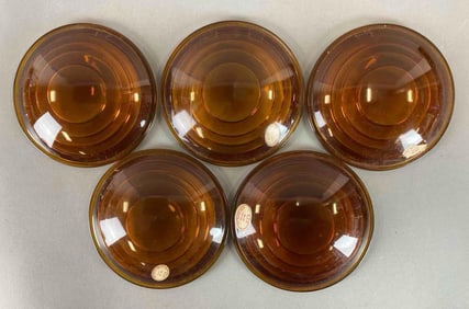 Group of 5 Orange Kopp Glass Railroad Lantern Light Lens