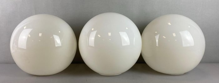 Group of 3 white Glass Globe Light Shades and More
