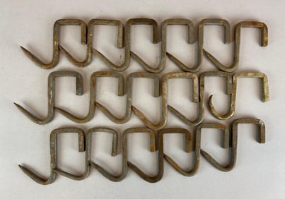 Group of 18 Cast Iron Meat Hooks