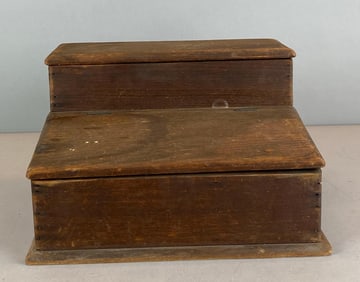 Antique Divided Wood Storage Organizer
