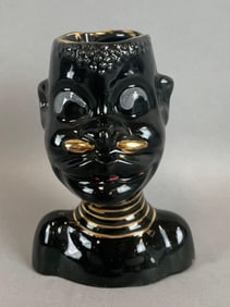 Vintage Joan Lea Creations Blackamoor Hand-Painted Ceramic Vase