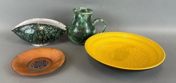 Group of Artist Signed Pottery Items and More