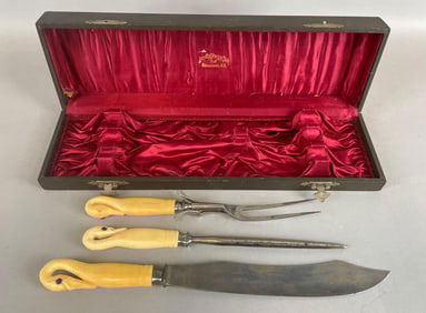 Vintage Landers Frary and Clark Celluloid Swan Carving Set