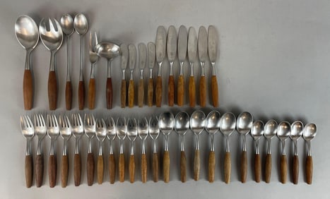 Group of Vintage Dansk Designs Fjord Teak Handle Flatware