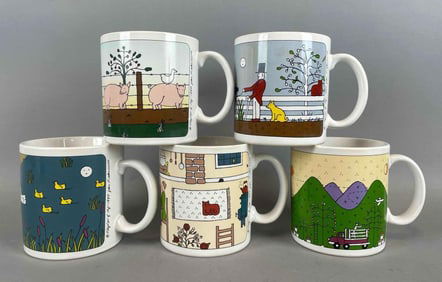 Group of 1980 Taylor and Ng Farm Ceramic Mugs