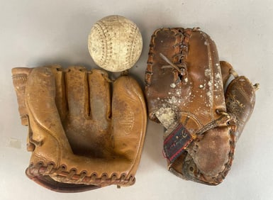 Group of 2 Vintage Baseball Mitts