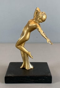 Cast Metal Figural Dancing Woman Figurine