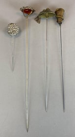 Group of 4 Costume Jewelry Hat Pins
