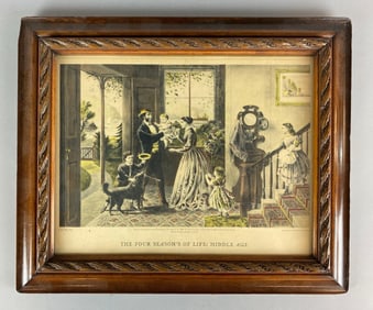 1868 Currier and Ives The Four Seasons of Life Middle Age Lithograph