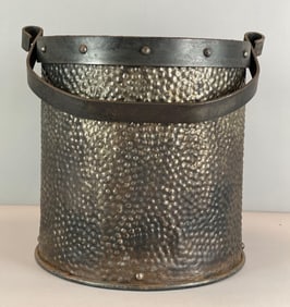Vintage Wrought Iron Hand Hammered Bucket