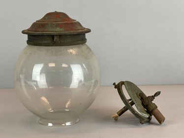Antique Glass Globe Oil Lamp