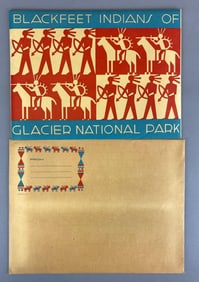 1940 Great Northern RY Co. Blackfeet Indians of Glacier National Park Prints
