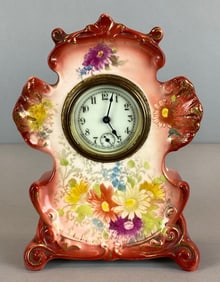 Sessions Royal Bonn Floral Porcelain Mantel Clock