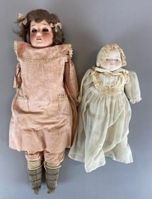 Group of 2 Antique Porcelain Dolls
