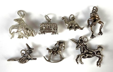 Group of 7 Sterling Silver Charms