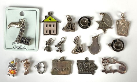 Group of Sterling Silver Charms and More