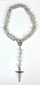 Sterling Silver and Rhinestone Beaded Catholic Rosary