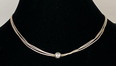 Sterling Silver Triple Stand Chain Necklace