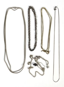 Group of 6 Sterling Silver Necklaces