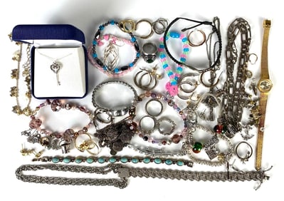 Group of Sterling Silver and Costume Jewelry